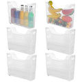 6 Pcs Freezer Drawer Organizer Bins  Clear Plastic Pantry Organizers with Wheels, Tall Narrow Kitchen Organization Rolling Free