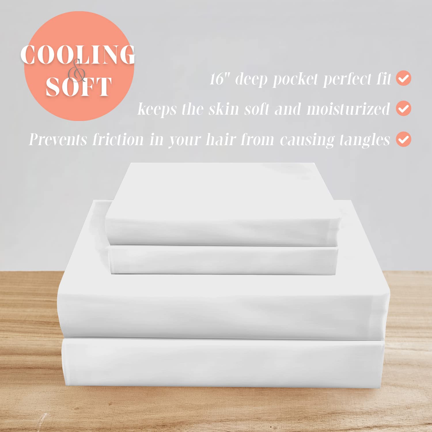 Elegant Comfort Luxurious 4-Piece Silky Satin Sheet Set, Skin And Hair Friendly, Wrinkle, Fade, Stain Resistant With Deep Pockets Fitted Sheet, Cooling Soft Satin Sheet Set, Twin Xl, White