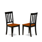 East West Furniture LGAN5-BCH-W 5 Piece Dining Room Table Set Includes a Rectangle Wooden Table with Butterfly Leaf and 4 Kitchen Dining Chairs, 42x84 Inch, Black & Cherry