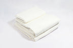Queen Bed Sheet Set 100% Organic Cotton Gots Certified Queen Flat Sheet, Fitted Sheet And Pillowcase Snow White