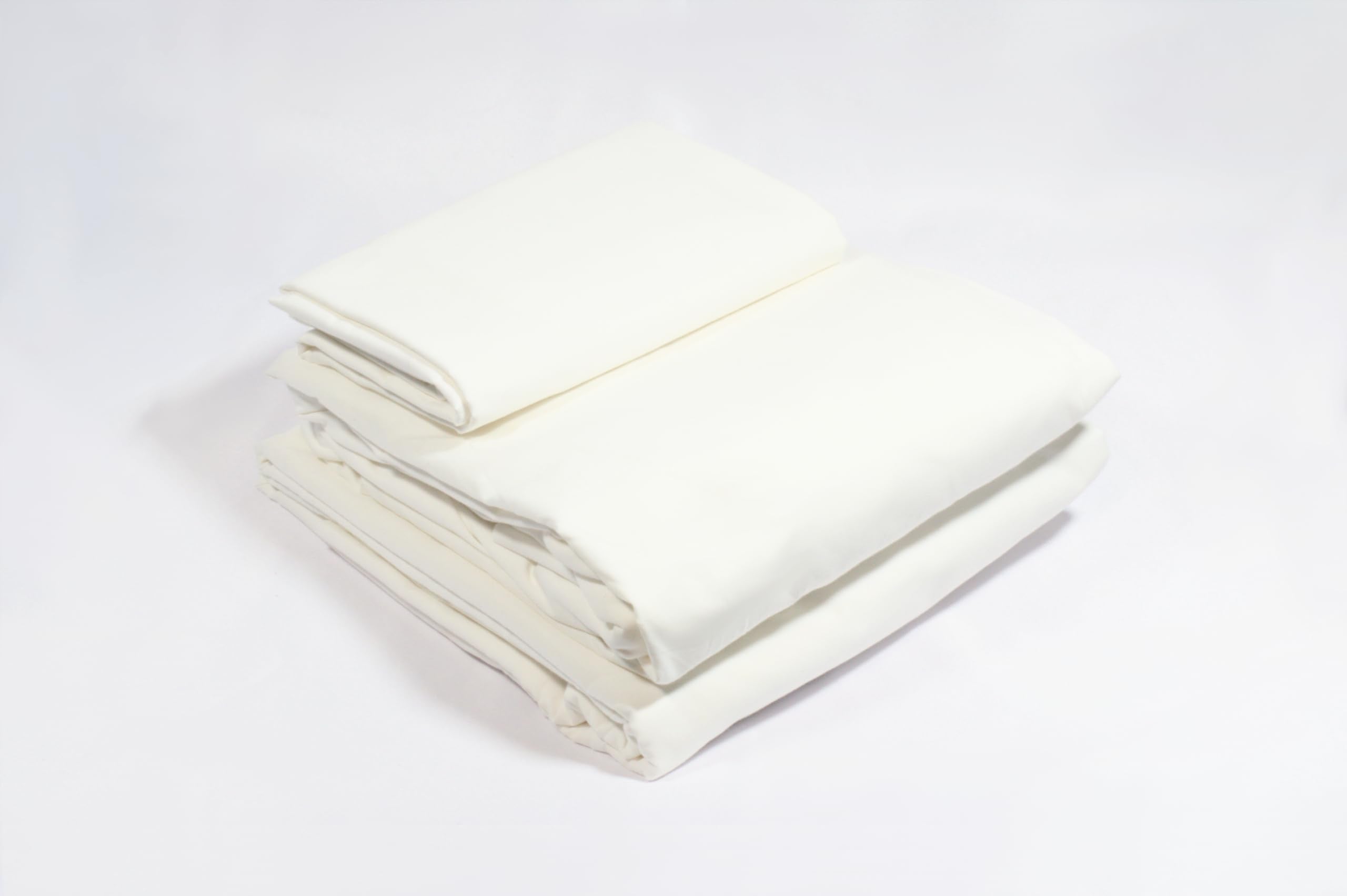Queen Bed Sheet Set 100% Organic Cotton Gots Certified Queen Flat Sheet, Fitted Sheet And Pillowcase Snow White