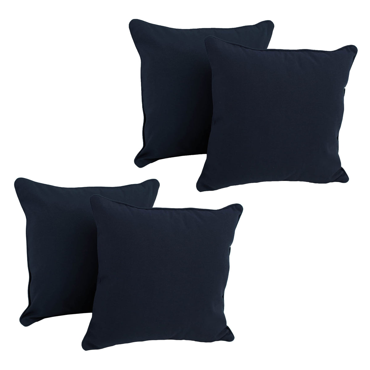 Blazing Needles Corded Twill Square Throw Pillow, 18&Quot;, Navy 4 Count