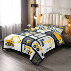 Feelyou Boys Construction Bedding Set Queen Size Kids Machinery Truck Comforter For Children Construction Site Car Vehicle Decor