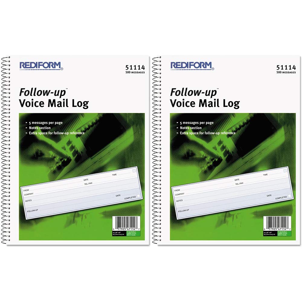 Voice Mail Wirebound Log Book, 500 Sets/Book [Set Of 2]