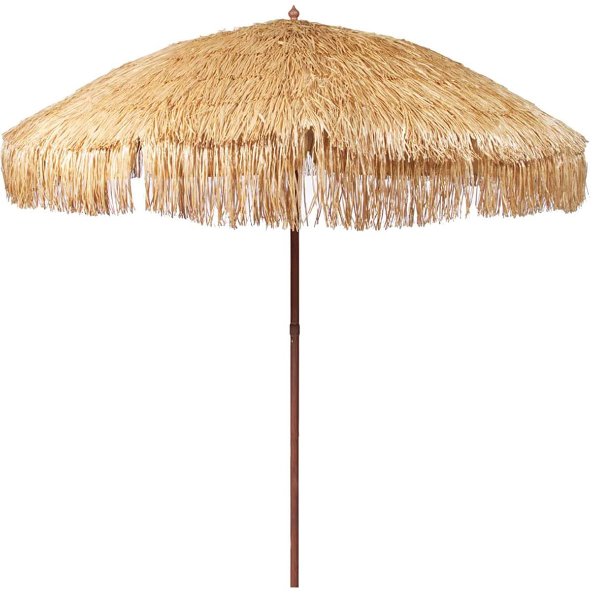 Bayside21 Hula Thatched Tiki Umbrella Natural Color 6' 8' & 9' Options (8Ft, Natural)