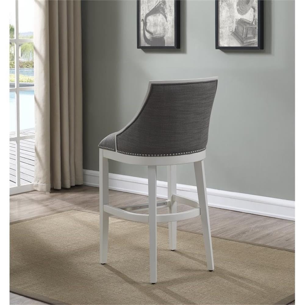American Woodcrafters Lanie 26-Inch Stationary White Wood Counter Bar Stool