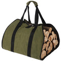 Tenn Well Wood Carrier for Firewood, 38in x 18in 16oz Waxed Canvas Firewood Carrier Log Tote Bag with Handles Securing Straps fo