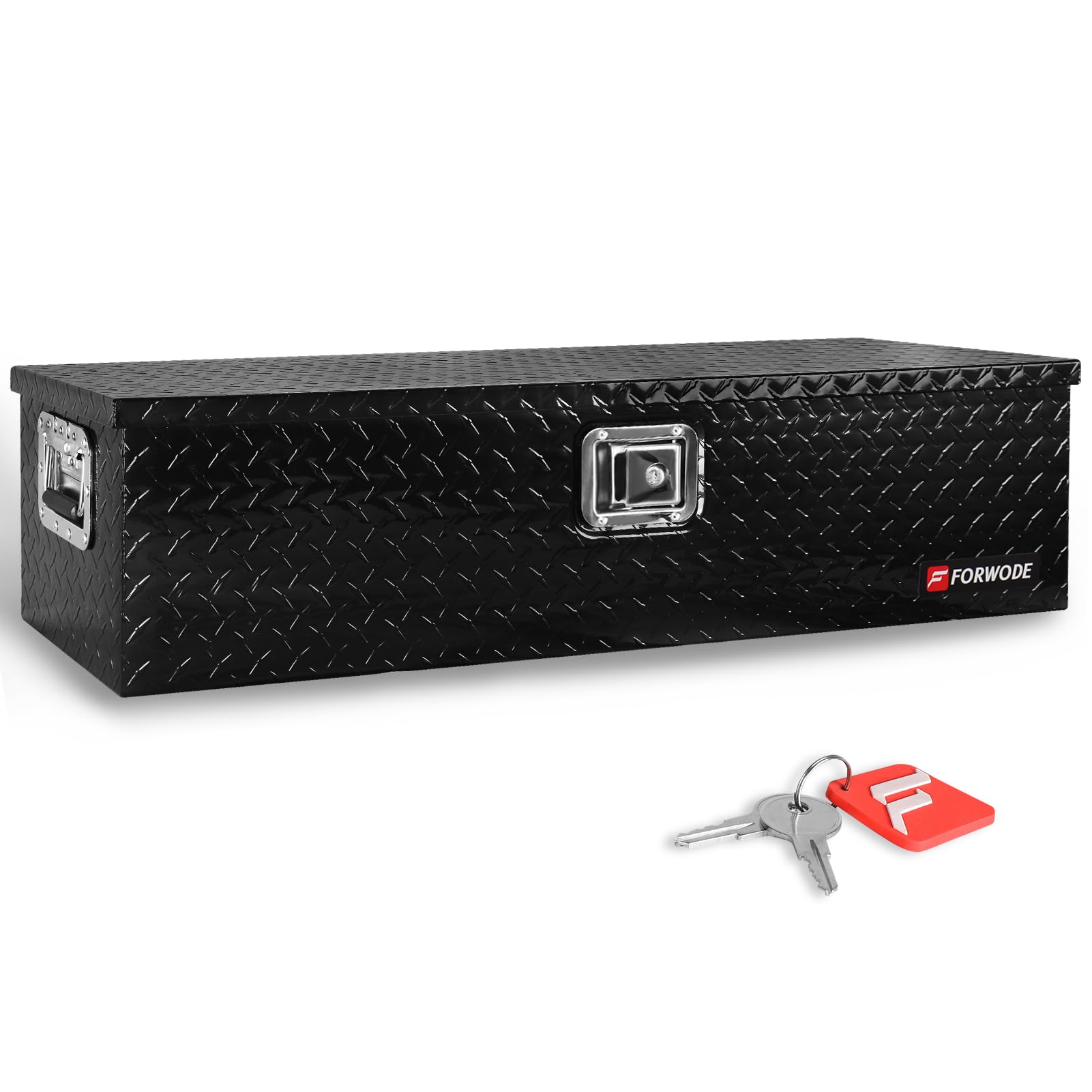 Forwode 39 Inch Truck Bed Tool Box, Heavy Duty Aluminum Waterproof Under Truck Storage Organizer For Pickup Truck Bed Rv Toolbox