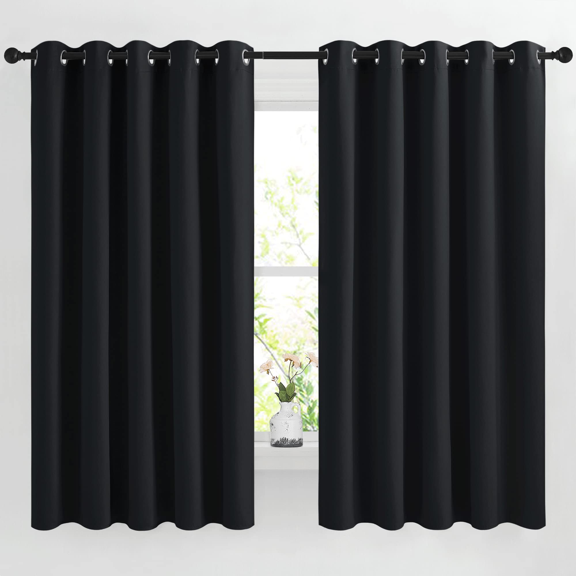 Nicetown Blackout Curtain Panels 66 Inches - Light Reducing Thermal Insulated Solid Grommet Blackout Curtains/Panels/Drapes For