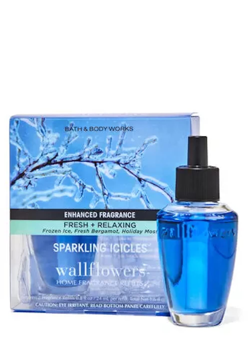 Bath & Body Works Sparkling Icicles Wallflowers Home Fragrance Refills, 2-Pack (1.6 fl oz total) (Sparkling Icicles)