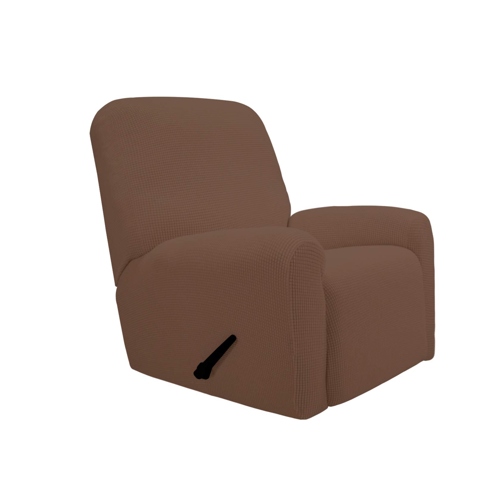 Purefit Stretch Recliner Sofa Slipcover With Pocket – Spandex Jacquard Non Slip Soft Couch Sofa Cover, Washable Furniture Protector With Elastic Bottom For Kids (Recliner, Brown)