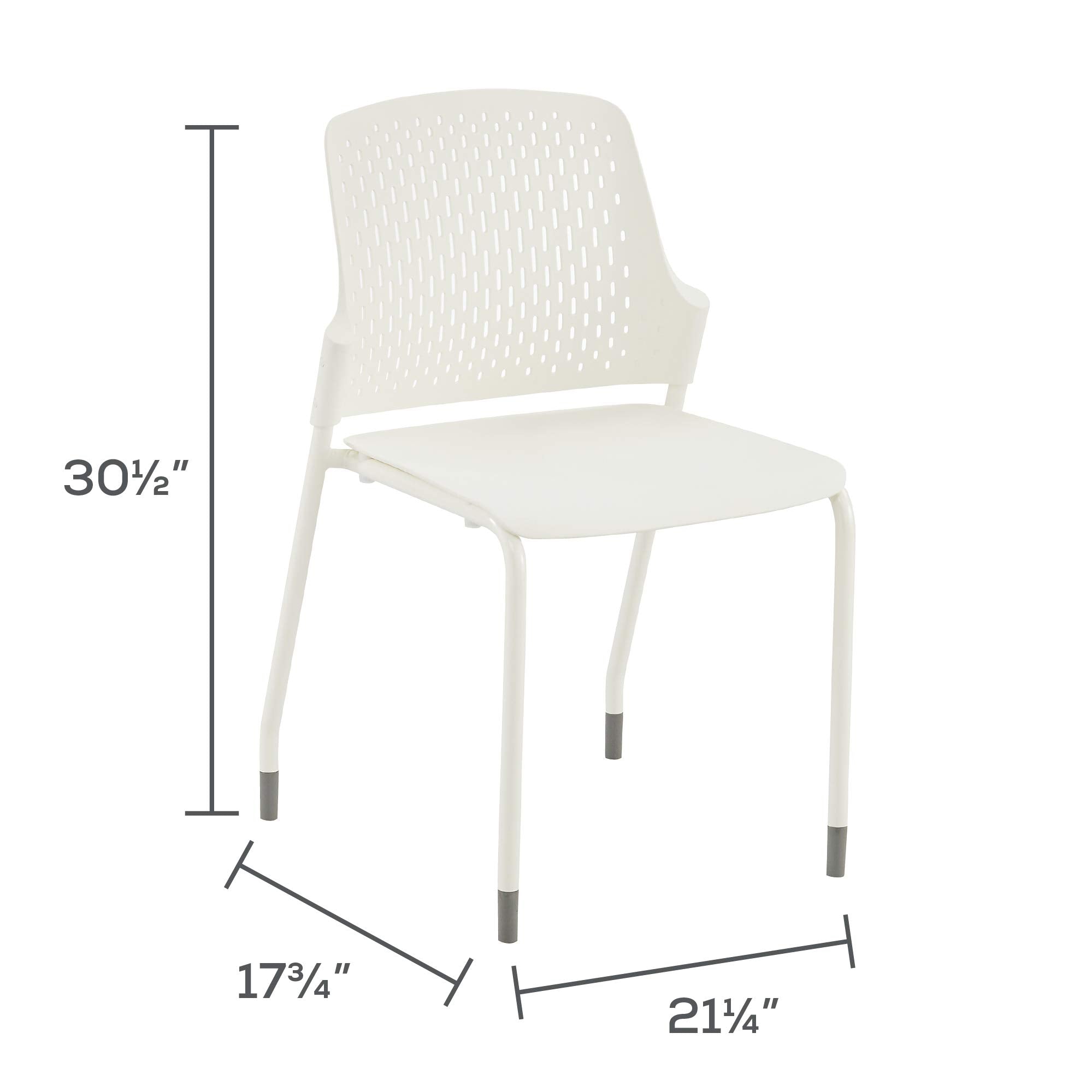 Safco Products Next Stacking Chairs, (Qty. 4), White, 20.1&quot; D x 19.75&quot; W x 32.25&quot; H