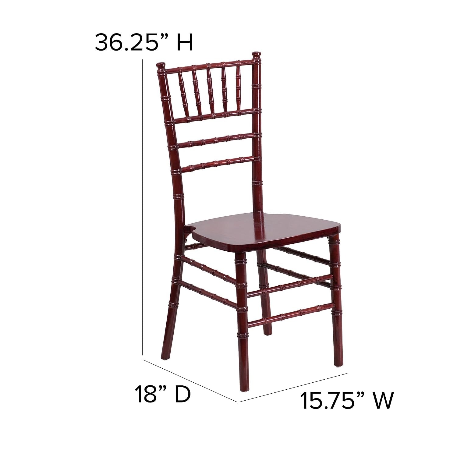 Flash Furniture HERCULES Series Mahogany Wood Chiavari Chair
