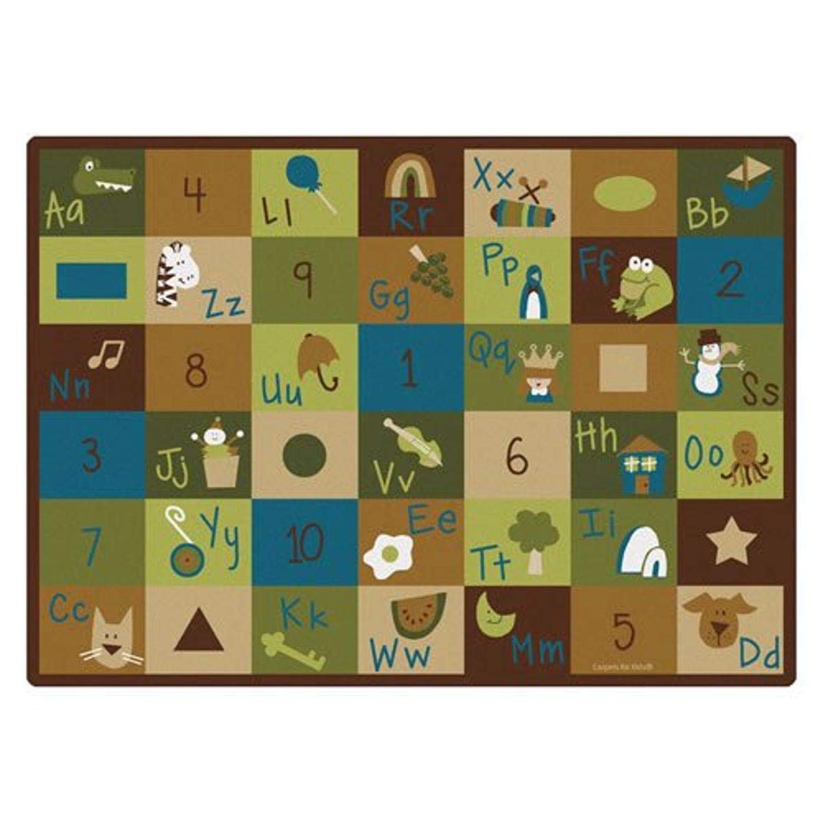 Carpets For Kids 37700 Learning Blocks Nature 5Ft 10In X 8Ft 4In Rectangle