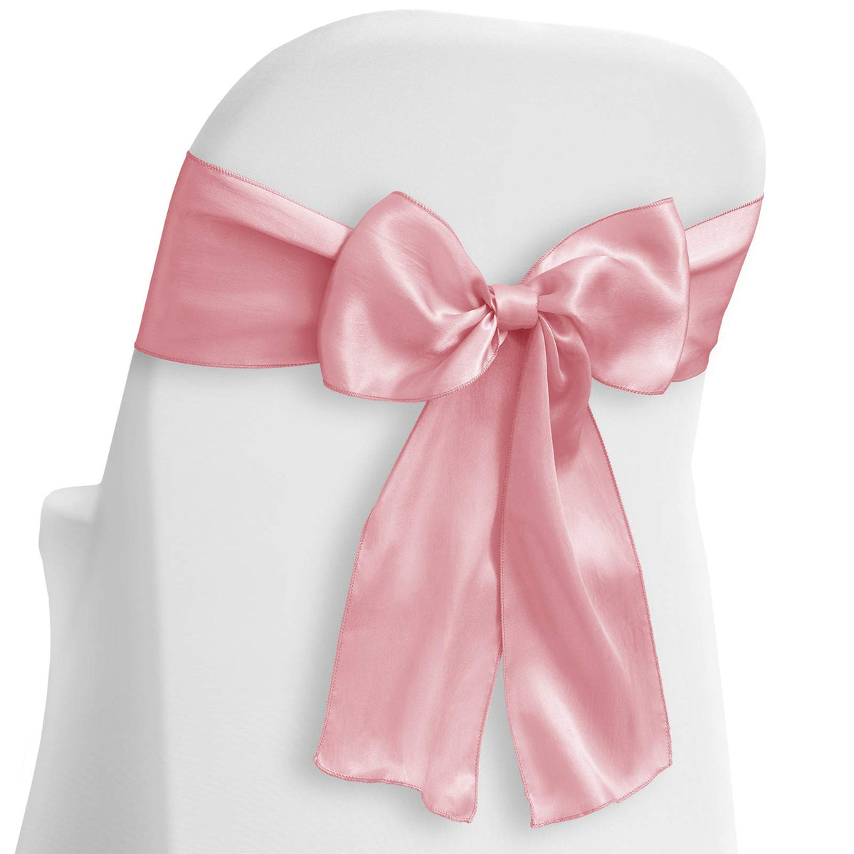 Lann'S Linens - 10 Elegant Satin Wedding/Party Chair Cover Sashes/Bows - Ribbon Tie Back Sash - Pink