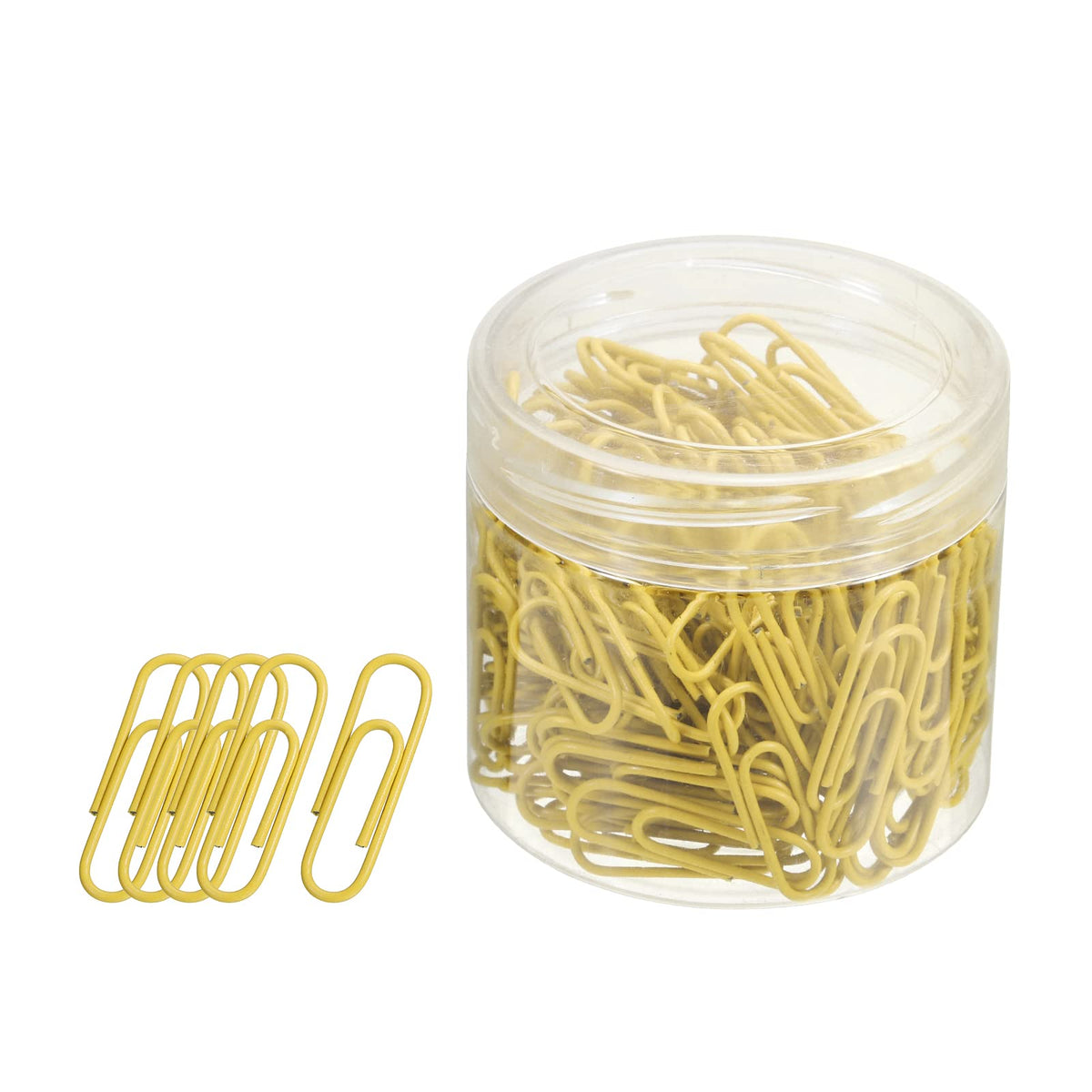 Yokive 200 Pcs Paper Clips, Office Clips Smooth Surface With Box | Keep Desk Neat, Great For Office, Art, Home, Daily Use (Yello