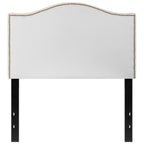 Flash Furniture Lexington Upholstered Twin Size Headboard With Accent Nail Trim In White Fabric