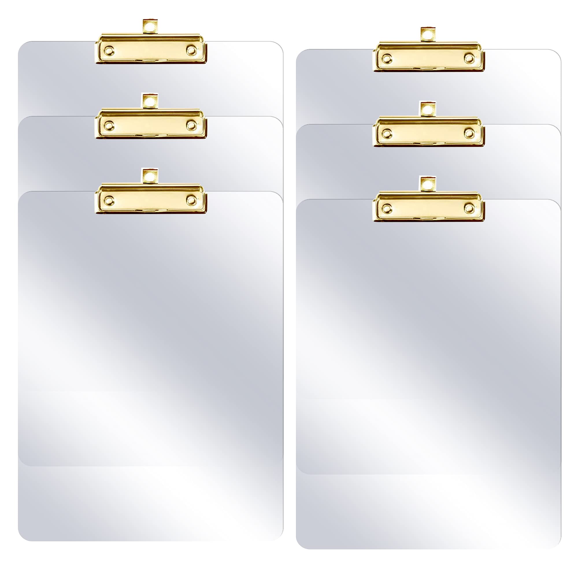 Performore 6 Pack Of Plastic Clipboards, 12    X 9    Clear Acrylic Clipboards With Gold Clip, Durable Stylish Clipboard With Lo