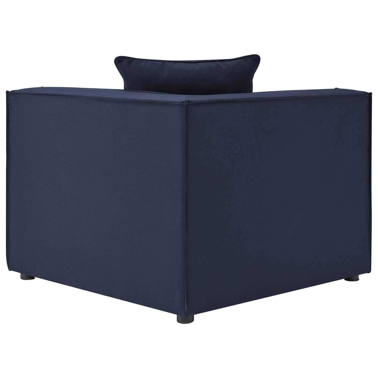 Modway Eei-4378-Nav Saybrook Patio Upholstered Loveseat And Ottoman Set In Navy