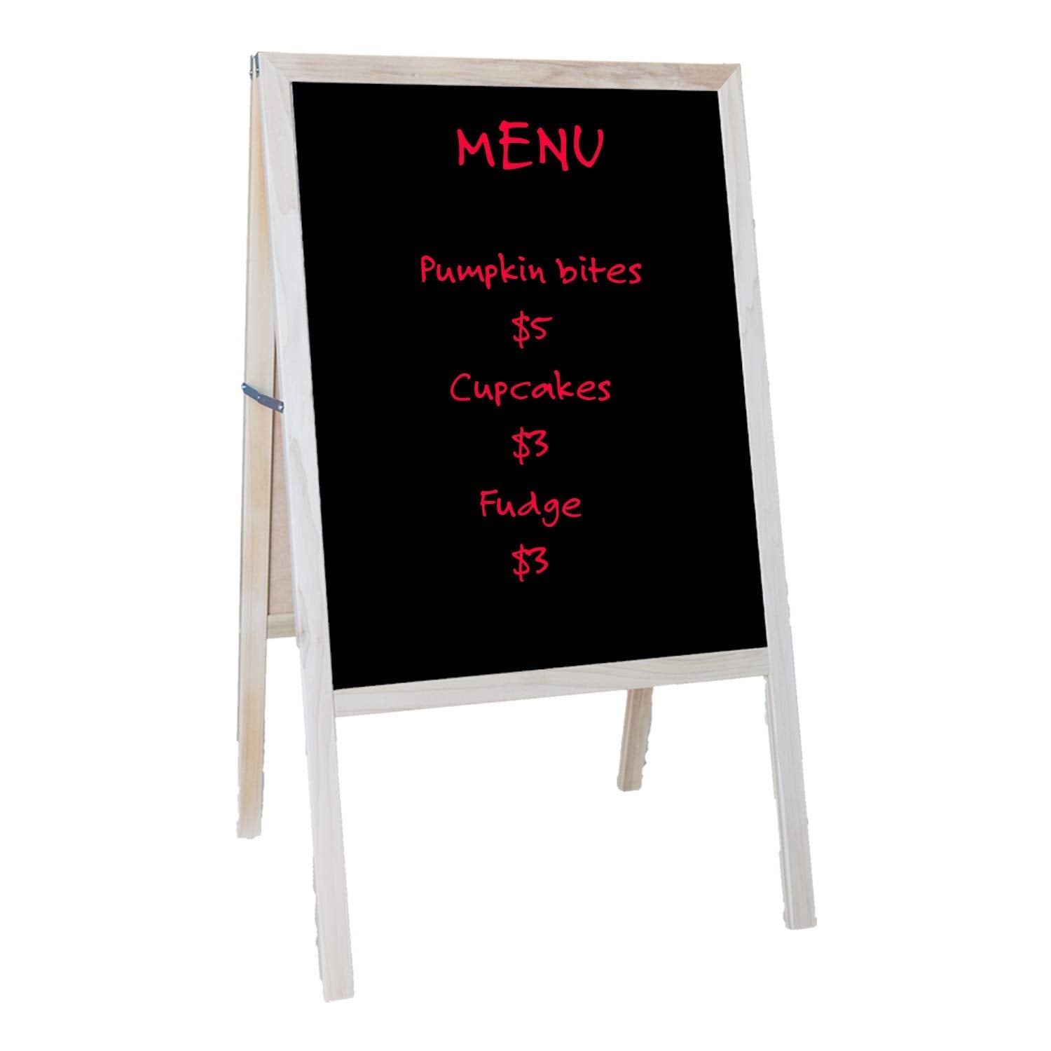 Marquee Easel (Natural Hardwood) White Dry Erase/Black Dry Erase