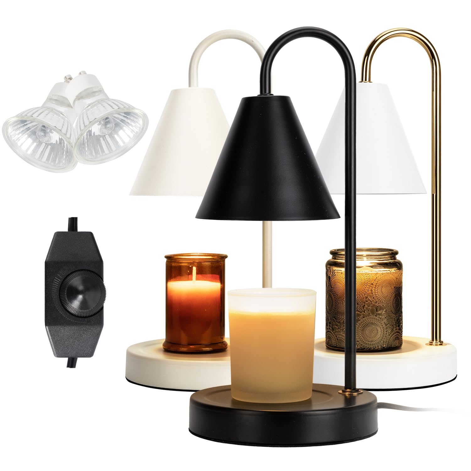 Aimoptg Candle Warmer Lamp,Electric Candle Warmer with Dimmable Light,Scented Wax Melter,No Smoke,Compatible with Various Jar,wi