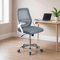 Nilkamal Vergo High Back Mesh Office Chair With Headrest | Adjustable Height And Swing Arms | Chair For Home, Desk, Study | Grey