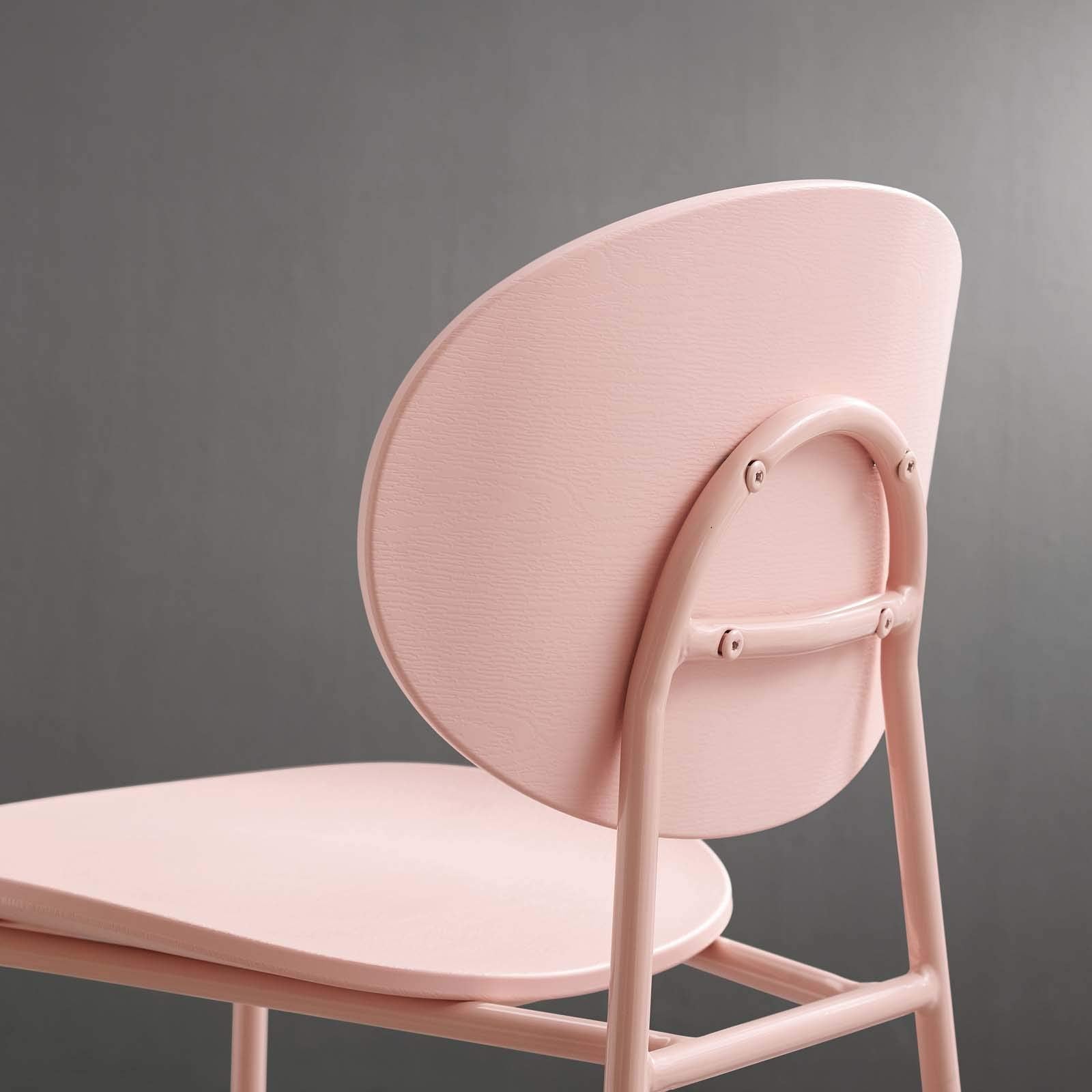Modway Palette Modern Molded Plastic Accent Dining Chair In Pink - Set Of 2 - Comes Fully Assembled