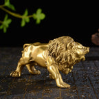 Brabud Chinese Fengshui Handmade Brass Magical And Noble Lion Statue Home Decor Housewarming Gift (Jinshizi)