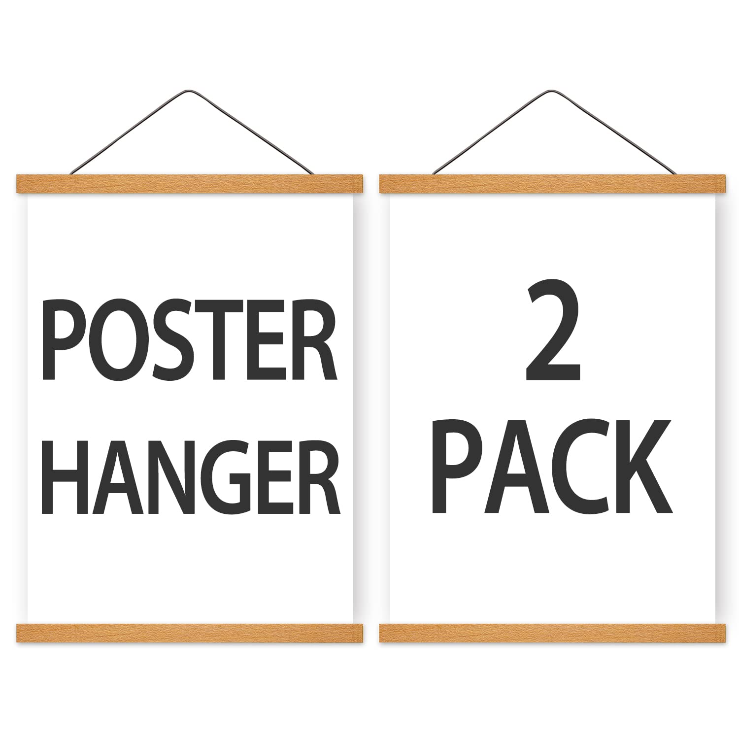 Poster Hanger Magnetic Frames, Strong Magnet, Wood Poster Hanger for Diamond Painting, Maps, Pictures, Prints, Scrolls, Canvas A