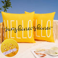 Dfxsz Outdoor Pillow Covers 18X18 Inch Set Of 2 Hello Sunshine Decor Yellow Waterproof Throw Pillow Covers Summer Outdoor Waterp