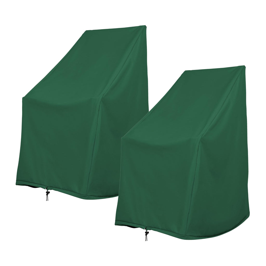 Shine Company Weatherproof Outdoor Rocking Chair Cover Set Of 2, 100% Woven Polyester, Elastic Cord With Toggle, Hunter Green, 2-Pack