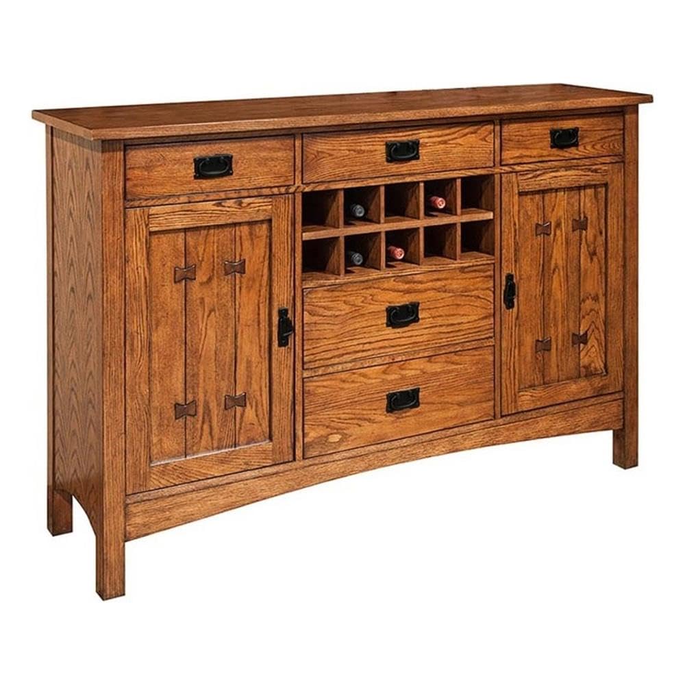 Intercon Furniture Oak Park 63x18 Traditional Wood Server in Brown