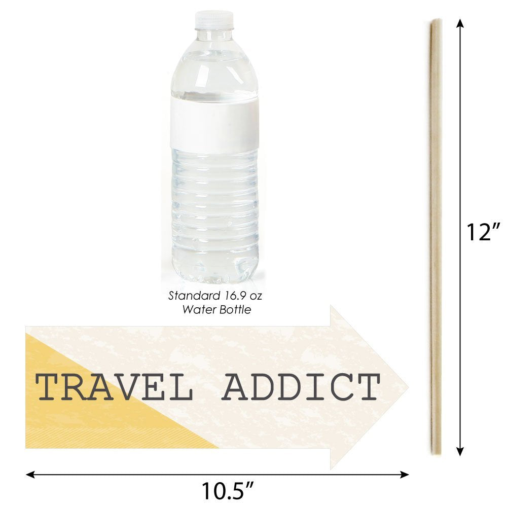 Big Dot Of Happiness Funny World Awaits - Travel Themed Photo Booth Props Kit - 10 Piece