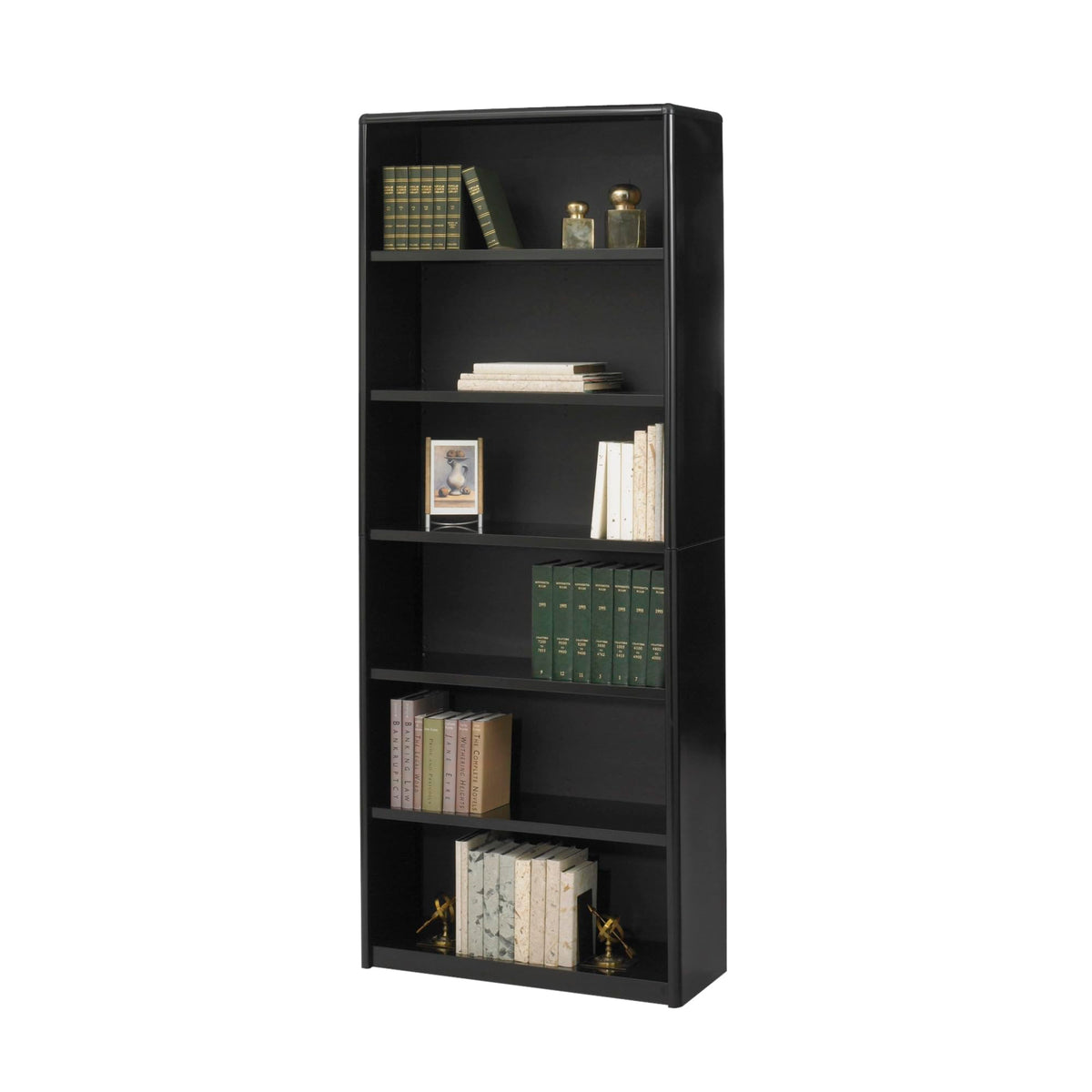 Safco Value Mate Series Metal Bookcases Bookcase,6Shf,80&quot;H,Bk (Pack Of 2)