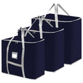 3 Pack Different Size Large Storage Bags, Blue Heavy Duty Storage Bags