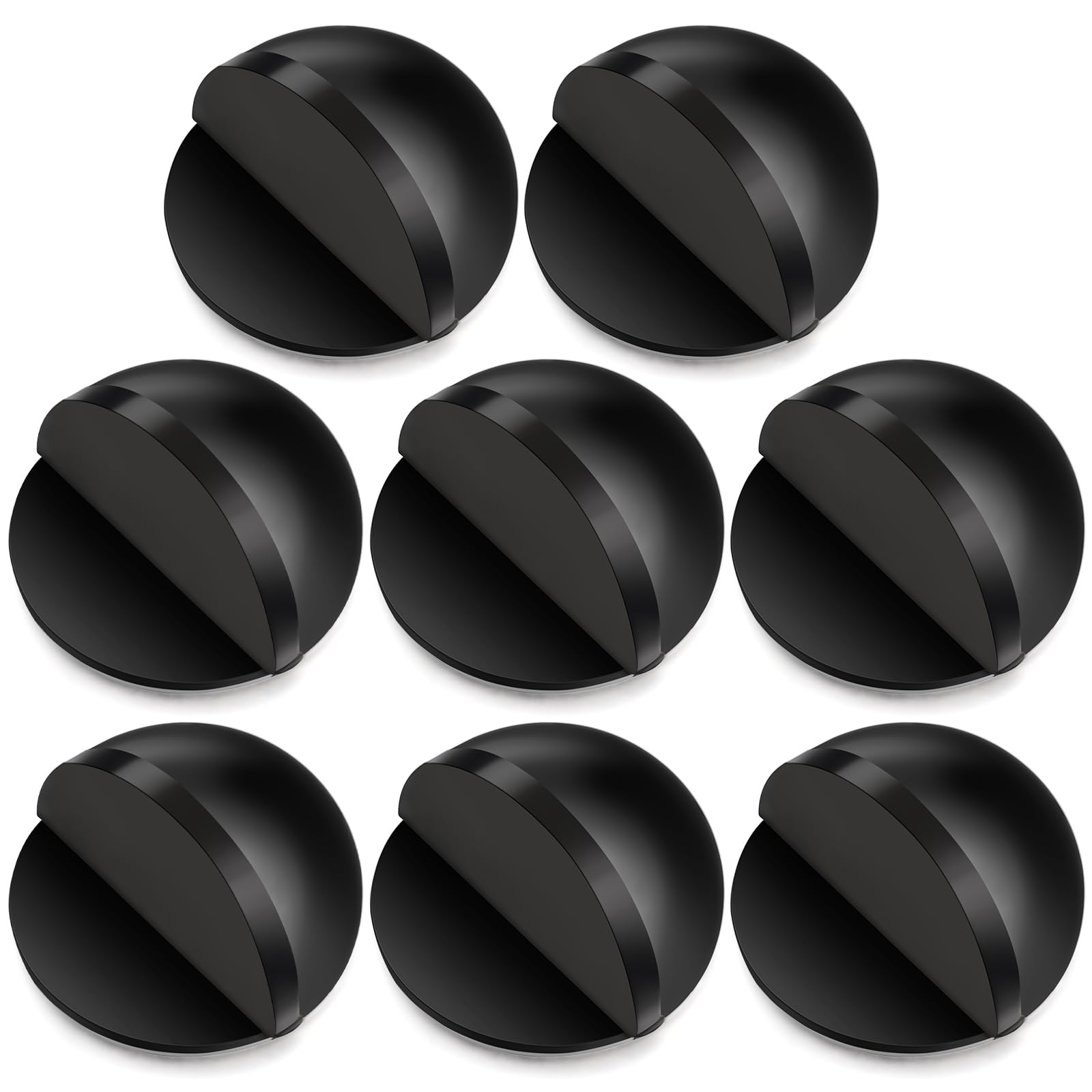 Morningro 8 Pcs Self Adhesive Door Stoppers, Stainless Steel Floor Door Stop Wall Protector, Half Dome Floor Gate Block For Livi