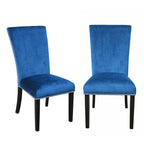 Steve Silver Camila Dining Chairs, Set of 2 Side Chairs, Upscale Styled Blue Velvet Material, Nailhead Trim, Modern Twist, Syurdy Solid Wood Legs, 20" L x 28" W x 41" H, Blue