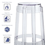 Modway Casper Modern Acrylic Counter Bar Stool in Clear - Fully Assembled