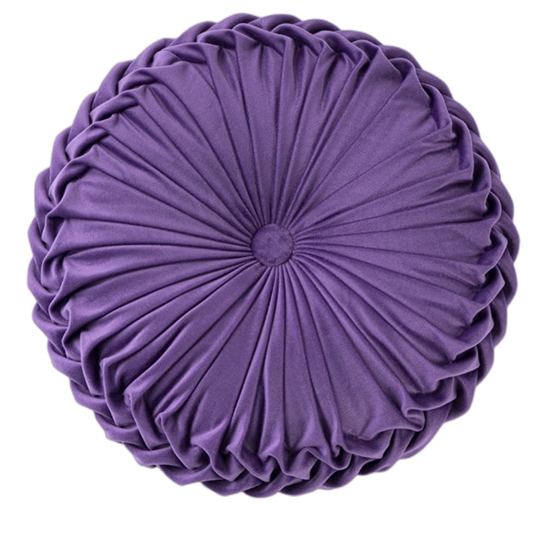 Baiyuruodie Round Velvet Pillow, Sofa Bed Bedroom Decorative Throw Pillow (38Cm, Dark Purple)
