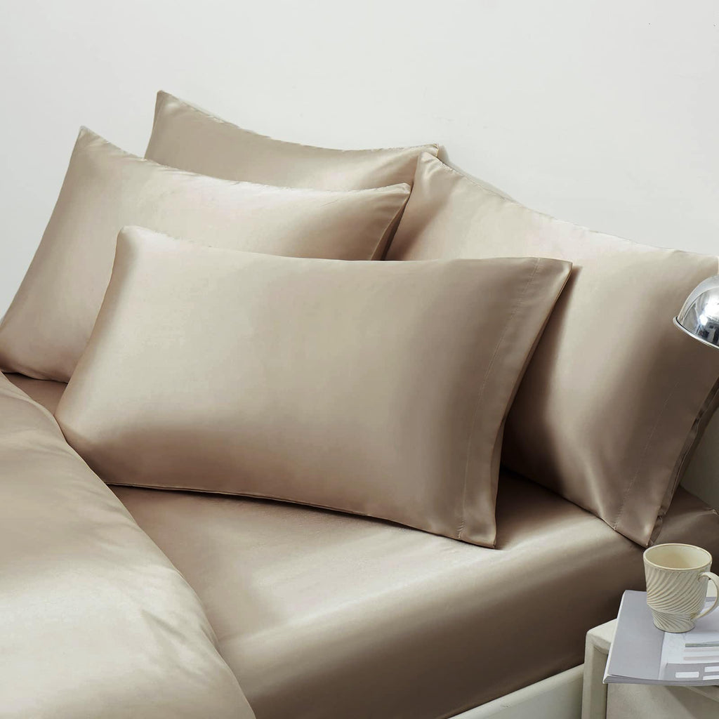 Ersmak Satin Pillowcase Standard Set Of 4, 20'' X 26'' Ultra Soft & Silky Satin Pillow Cases For Hair And Skin, Wrinkle Fade Res