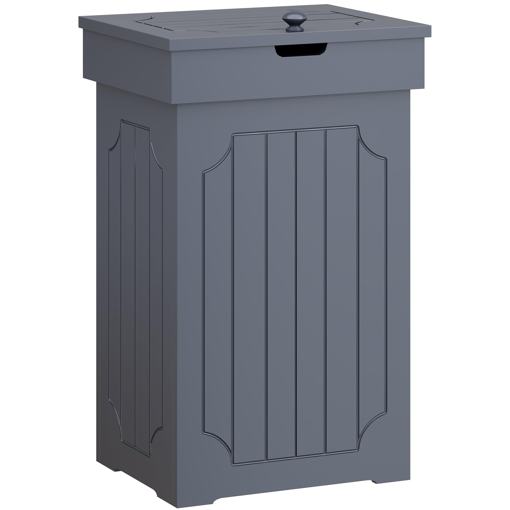 Function Home Trash Can Cabinet, 13 Gallon Kitchen Garbage Can, Wooden Recycling Trash Bin, Freestanding Dog Proof Trash Can, Fa