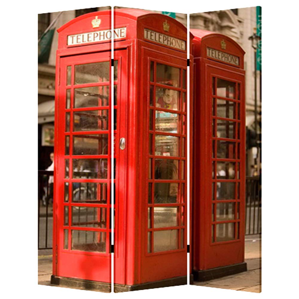 HomeRoots 1 x 48 x 72 Multi Color Wood Canvas London Screen Room Divider
