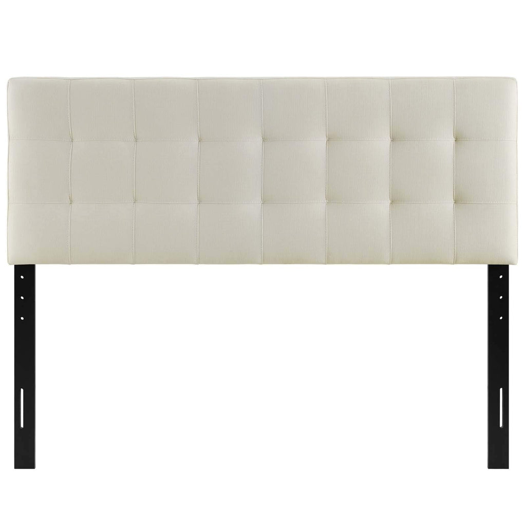 Modway Lily Tufted Linen Fabric Upholstered Full Headboard in Ivory
