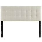 Modway Lily Tufted Linen Fabric Upholstered Full Headboard in Ivory