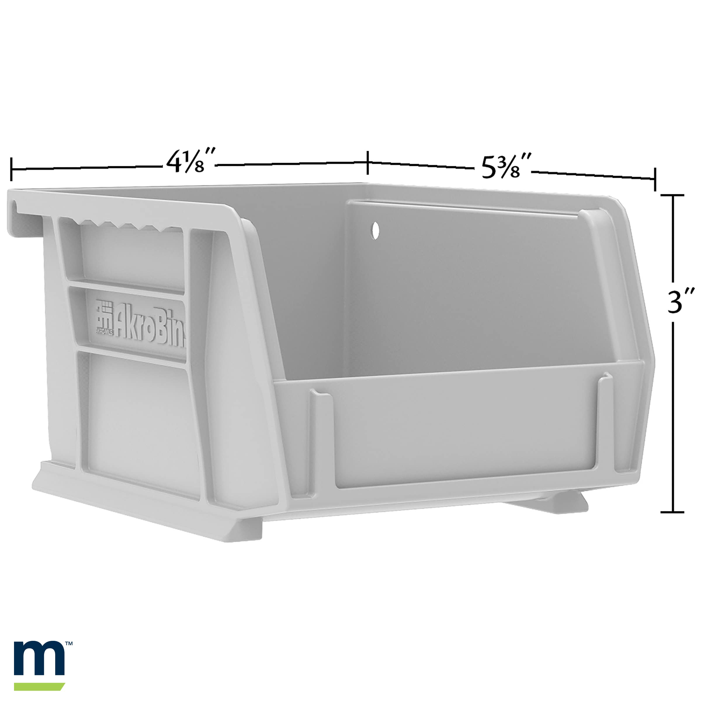 Akro-Mils 30210 Akrobins Plastic Hanging Stackable Storage Organizer Bin, 5-Inch X 4-Inch X 3-Inch, Black, 24-Pack