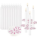 100 pcs odorless Taper Candles, White, Handheld with drip Protection, 5 inches, Church Prayer Candles, Sabbath Candles, Religiou