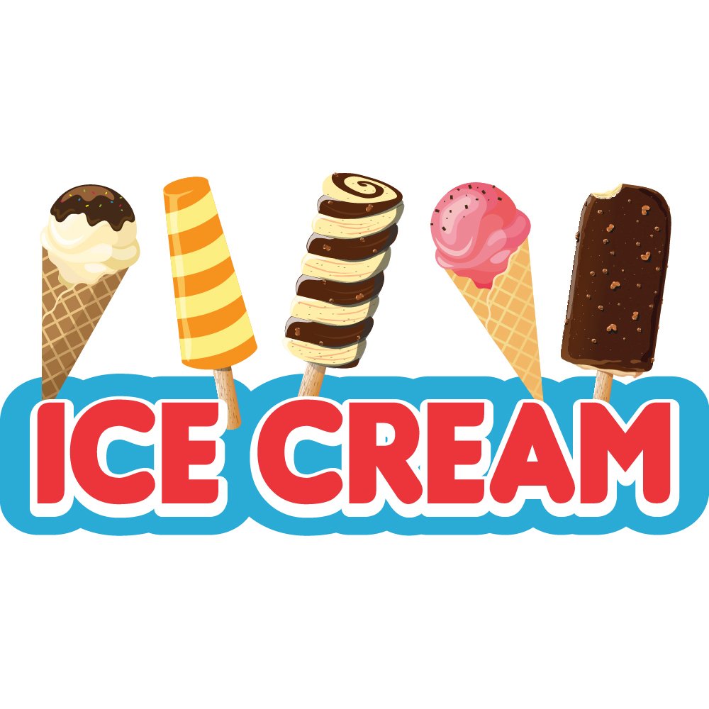 Ice Cream 2 16' Concession Decal Sign Cart Trailer Stand Sticker Equipment