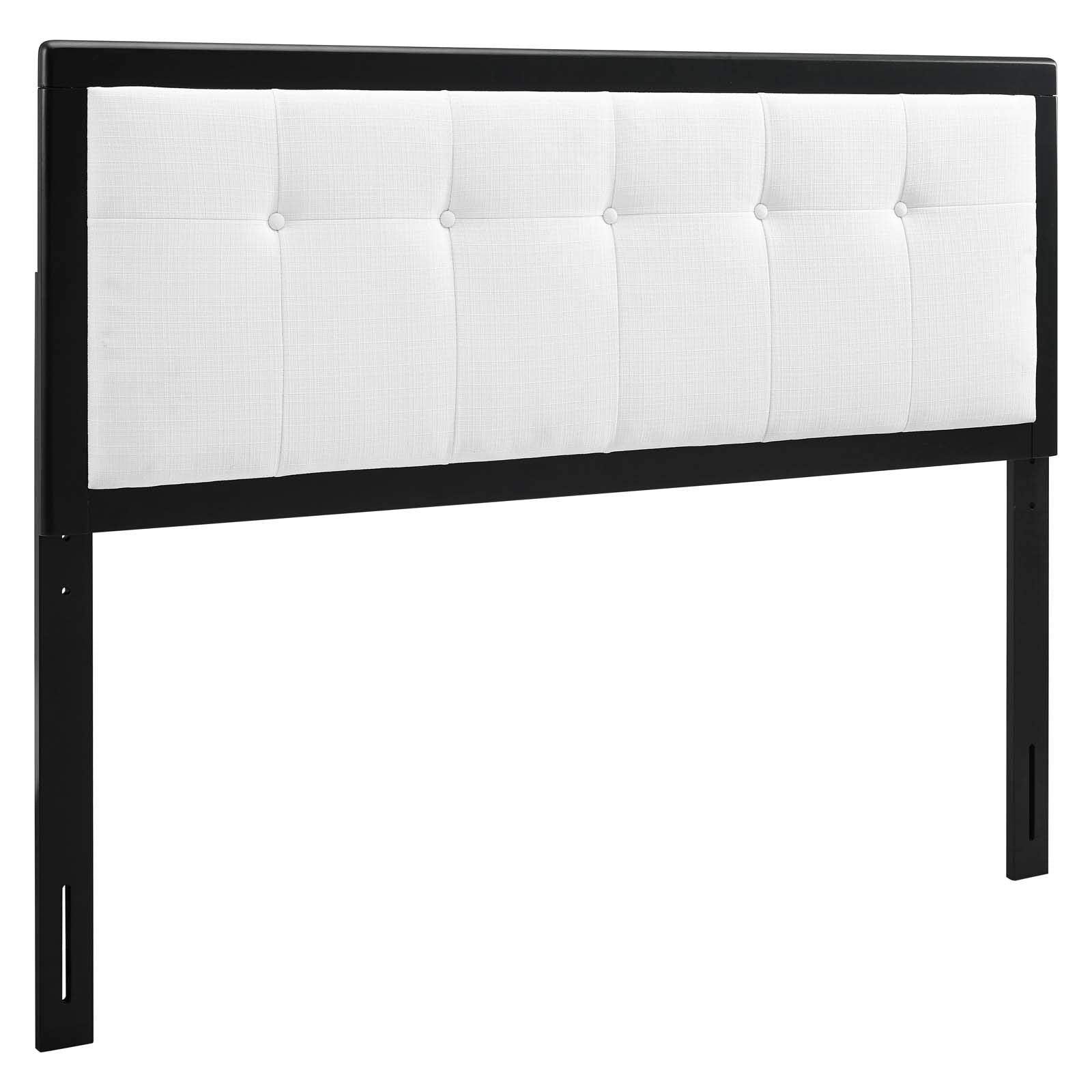 Modway Draper Tufted Queen Fabric And Wood Headboard In Black White