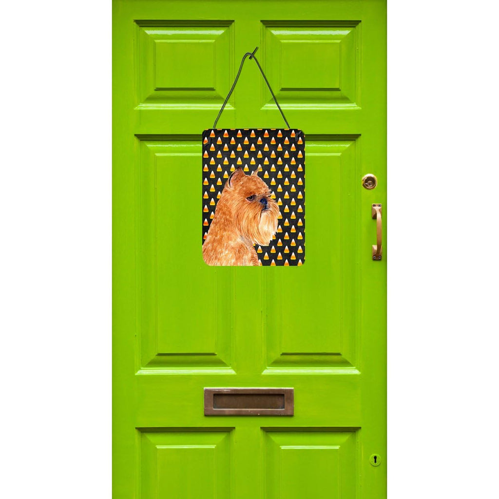 Caroline'S Treasures Ss4287Ds1216 Brussels Griffon Candy Corn Halloween Portrait Wall Or Door Hanging Prints Aluminum Metal Sign