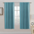 H.Versailtex Blackout Curtains Thermal Insulated Window Treatment Panels Room Darkening Blackout Drapes For Living Room Back Tab/Rod Pocket Bedroom Draperies, 52 X 72 Inch, Aqua, 2 Panels